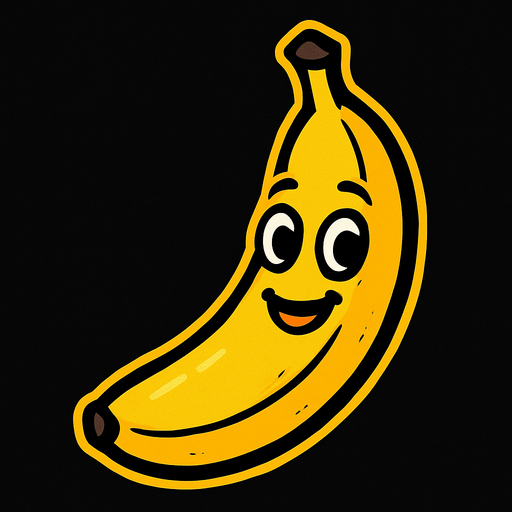 Banana with face.
In-Game asset.  2d.  High contrast.  No shadows