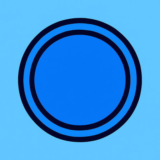 blue circle button.
In-Game asset.  2d.  High contrast.  No shadows