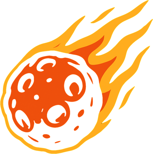 meteor.
In-Game asset.  2d.  High contrast.  No shadows