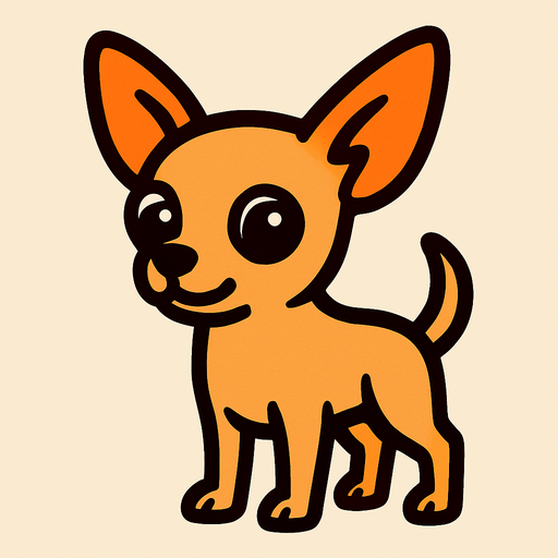 Chihuahua.
In-Game asset.  2d.  High contrast.  No shadows