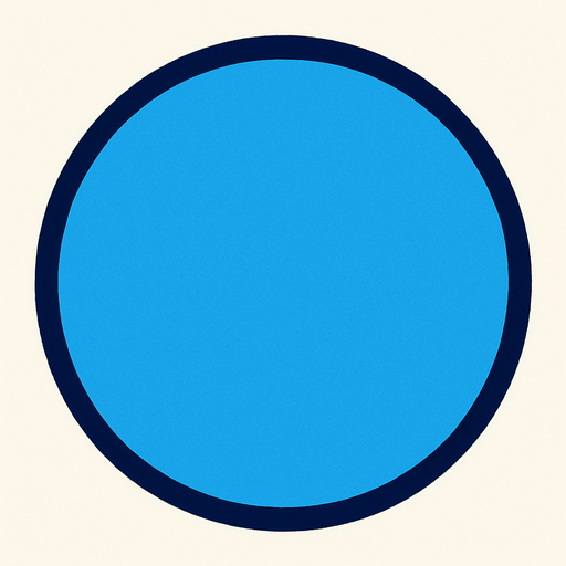 crea la imagen de un circulo azul simple y contorno azul fuerte.
In-Game asset.  2d.  High contrast.  No shadows