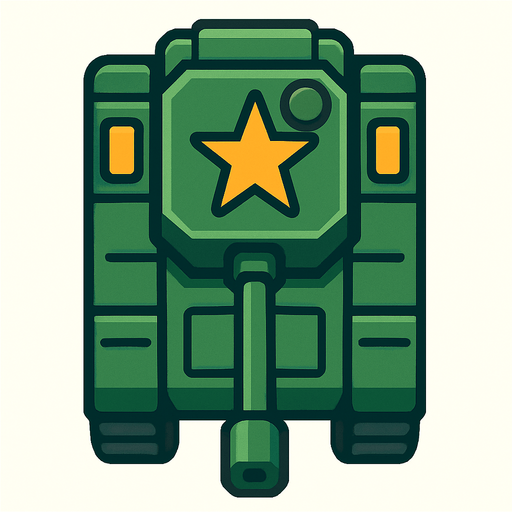 Tepeden bakış tank.
In-Game asset.  2d.  High contrast.  No shadows