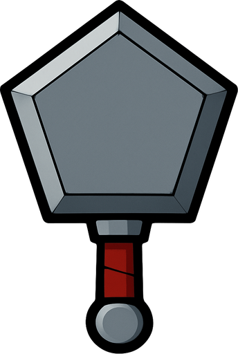 Pentagon blade.
In-Game asset.  2d.  High contrast.  No shadows