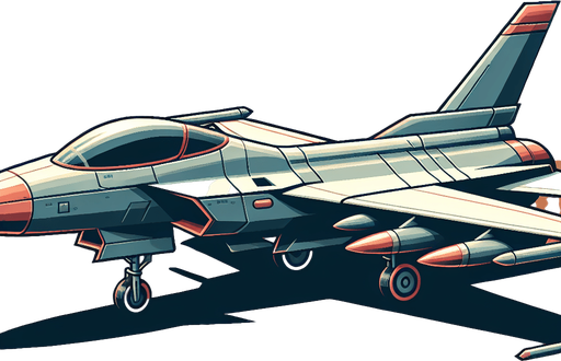 Jet.
Single Game Texture. In-Game asset. 2d. Blank background. High contrast. No shadows.