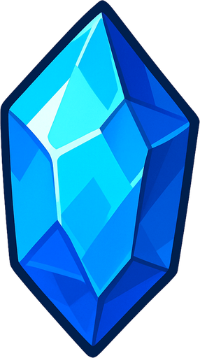 blue crystal.
In-Game asset.  2d.  High contrast.  No shadows