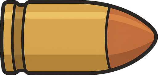 bulet. No background. Transparent background. Blank background. No shadows. 2d. In-Game asset. flat