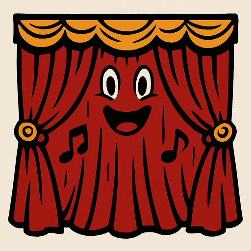 Cortina de una Sala de Conciertos Viviente.
In-Game asset.  2d.  High contrast.  No shadows