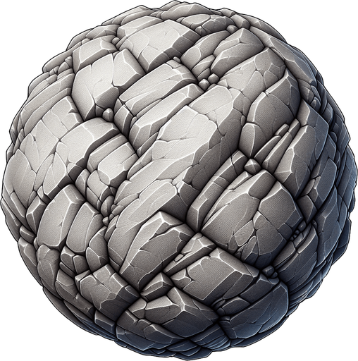 A small stone Single Game Texture. In-Game asset. 2d. Blank background. High contrast. No shadows.