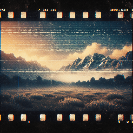 A heavily grainy screen filled with analog noise, washed-out colors, subtle scratches on the film, and a worn, nostalgic texture..
Single Game Texture. In-Game asset. 2d. Blank background. High contrast. No shadows.