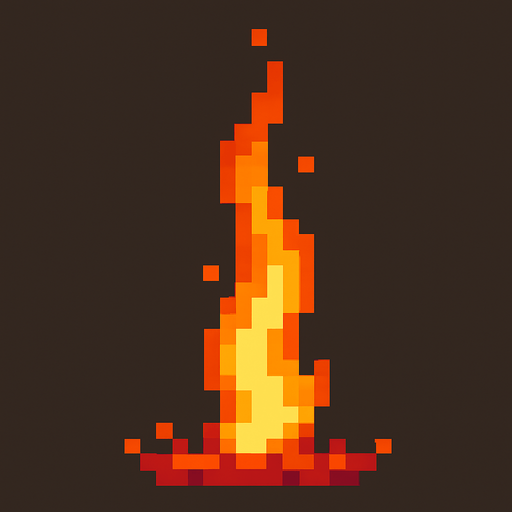 fire shoot pixel art.
In-Game asset.  2d.  High contrast.  No shadows