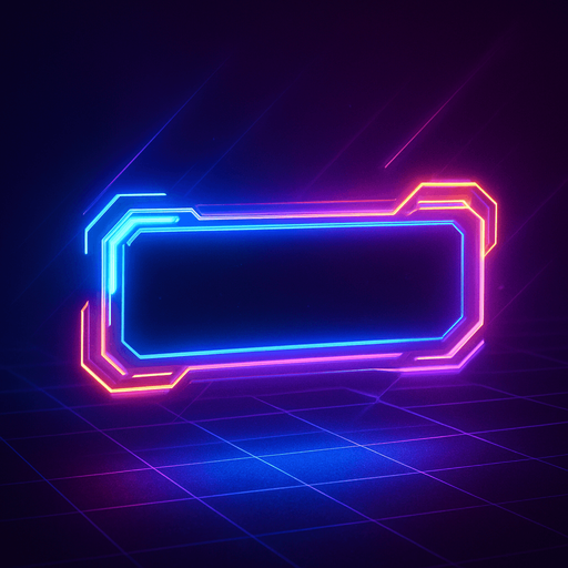 Neon cyberpunk blank empty videogame meter hologram glowing