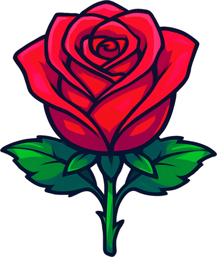 Rose. Front. Make it vibrant.
In-Game asset.  2d.  High contrast.  No shadows