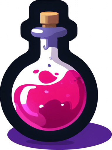 remove the purple shadow under the potion