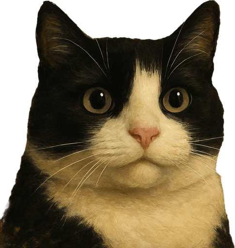 Not the hand with the cat.