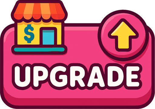 button upgrade level of business is sweetie
In-Game asset.  2d.  High contrast.  No shadows