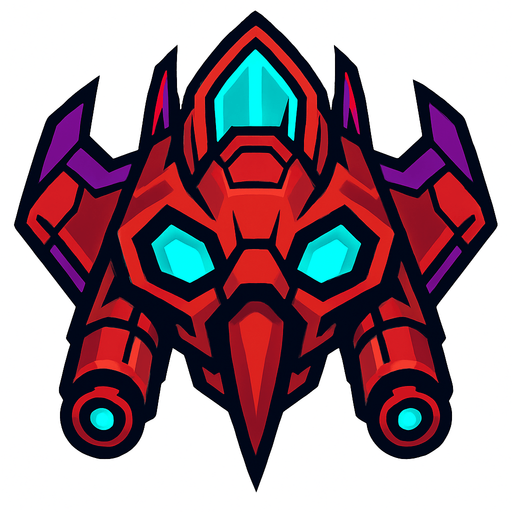 düşman uzay gemisi.
In-Game asset.  2d.  High contrast.  No shadows