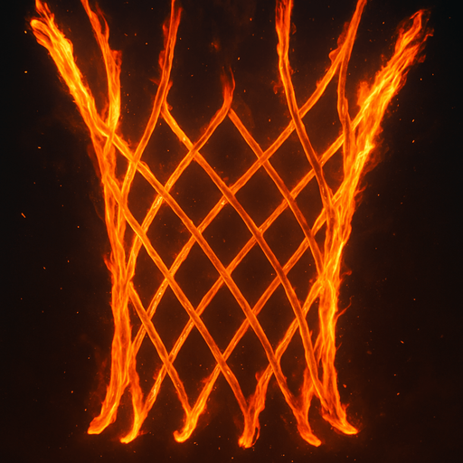 Make the net look like it's on fire
