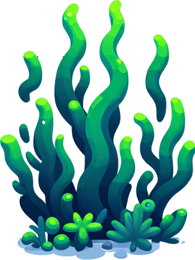 Водоросли

Анимация.
Single Game Texture. In-Game asset. 2d. Blank background. High contrast. No shadows.