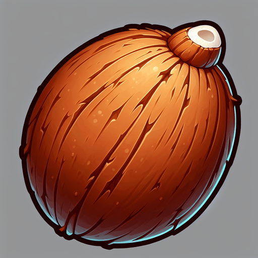coconuit.
Single Game Texture. In-Game asset. 2d. Blank background. High contrast. No shadows.