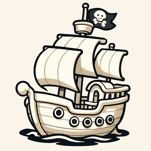 3d pixar tarzı korsan gemisi beyaz renk.
In-Game asset.  2d.  High contrast.  No shadows