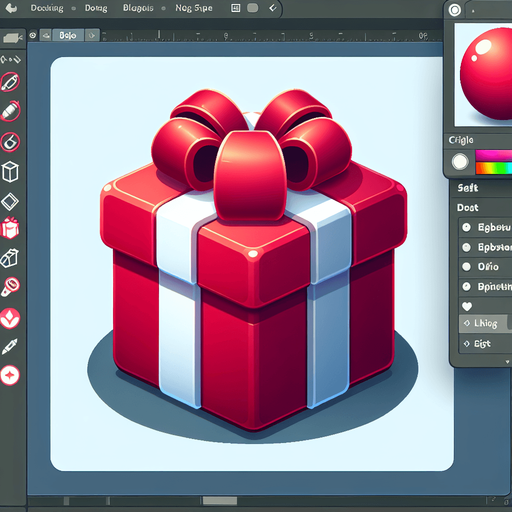 a round christmas gift.plastic style. Single Game Texture. In-Game asset. 2d. Blank background. High contrast. No shadows.