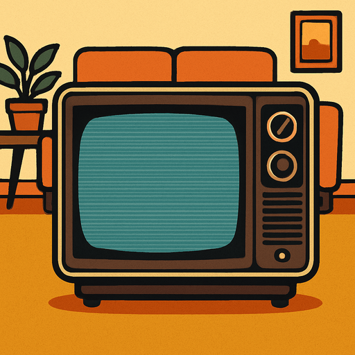 retro tube tv with crt scan lines. add a living room background behind the tv, front facing so i can use it as a menu selection screen
In-Game asset.  2d.  High contrast.  No shadows