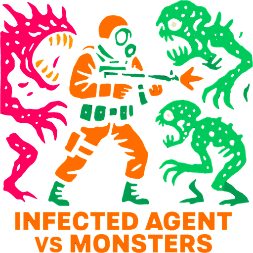 INFECTED AGENT VS MONSTERS.
In-Game asset.  2d.  High contrast.  No shadows