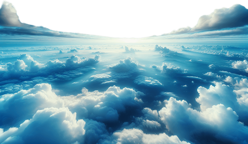 above the clouds in a blue sky