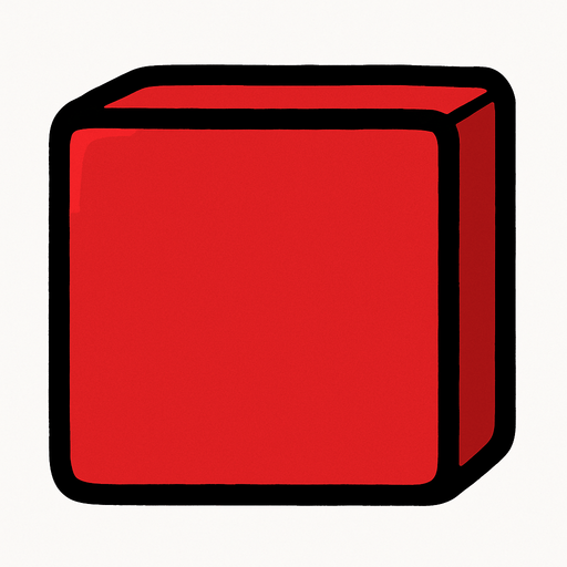 Red block.
In-Game asset.  2d.  High contrast.  No shadows