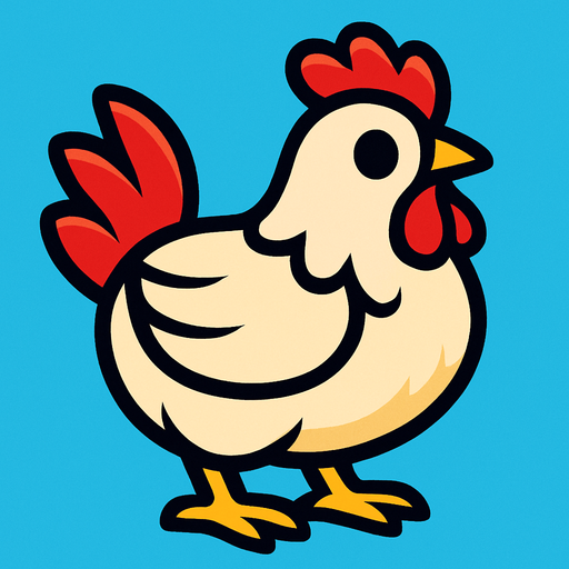 chicken.
In-Game asset.  2d.  High contrast.  No shadows
