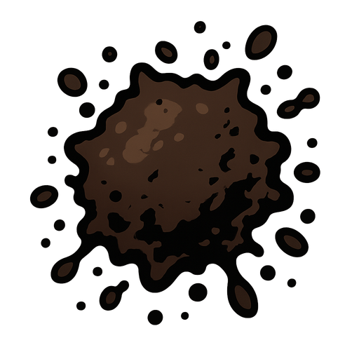 dirt speck.
In-Game asset.  2d.  High contrast.  No shadows