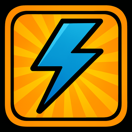 иконка голубой молнии без текста и цыферблата