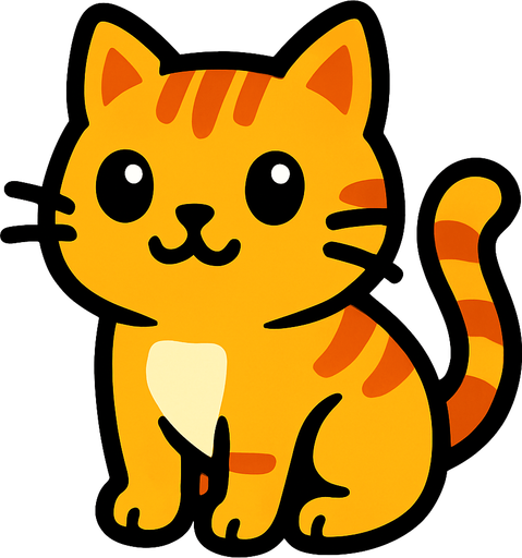 cat.
In-Game asset.  2d.  High contrast.  No shadows