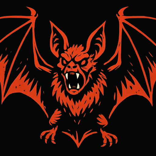 Giant bat.
In-Game asset.  2d.  High contrast.  No shadows