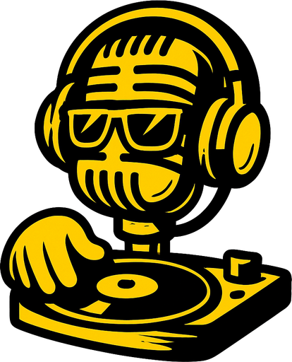 sarı dj mikrofonu cool.
In-Game asset.  2d.  High contrast.  No shadows