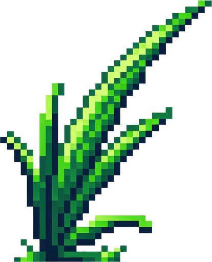 pixelart of a single blade of grass.
2d sprite, white background