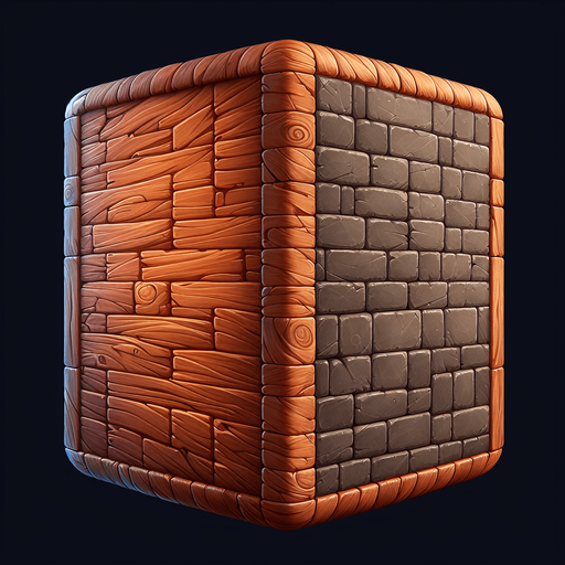 Looks like a brick or wood with shadowing..
Single Game Texture.  In-Game asset.  2d.  Blank background.  High contrast.  No shadows