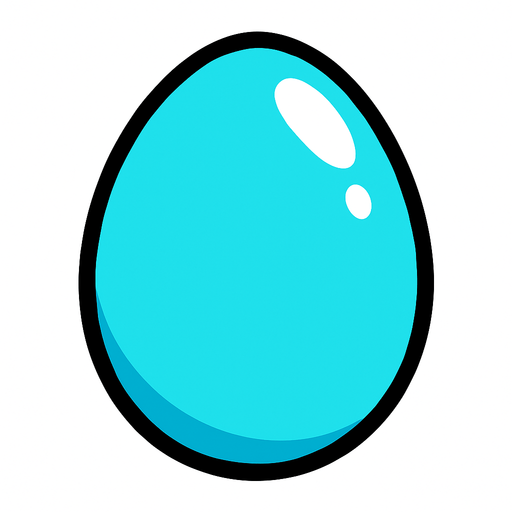 CYAN EGG.
In-Game asset.  2d.  High contrast.  No shadows