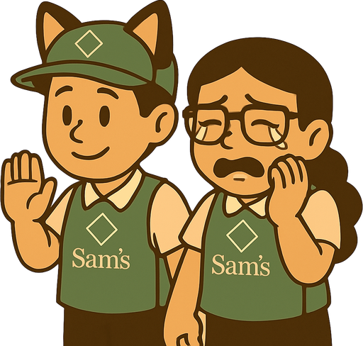 Usa a los dos personajes que se estan aleajndose de sams, y haz que la niña este llorando mientras despiden al otro de orejitas.