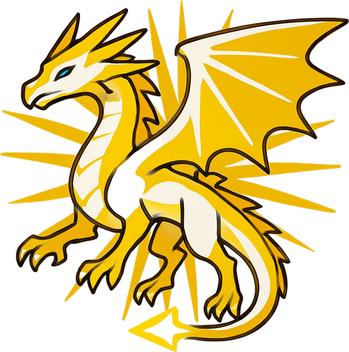 Dragon de la lumière.
In-Game asset.  2d.  High contrast.  No shadows