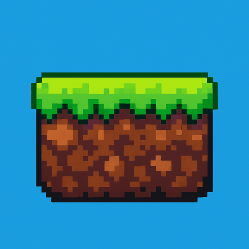 Draw me a platform with grass at the bottom of the ground. 2d pixel.
In-Game asset.  2d.  High contrast.  No shadows