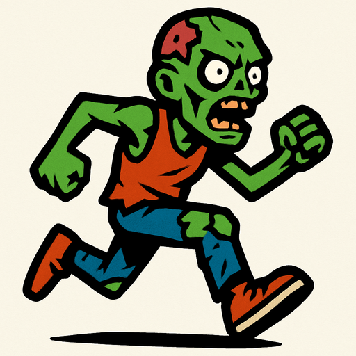 runner zombie.
In-Game asset.  2d.  High contrast.  No shadows