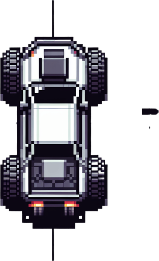 car from above, top view, from above, 8bit pixelart,.
Single Game Texture. In-Game asset. 2d. Blank background. High contrast. No shadows.
