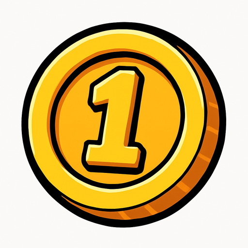 Coin.
In-Game asset.  2d.  High contrast.  No shadows