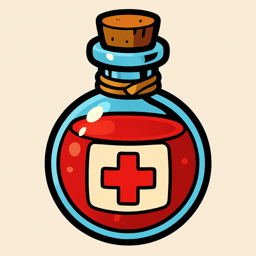 Draw a health elixir..
In-Game asset.  2d.  High contrast.  No shadows