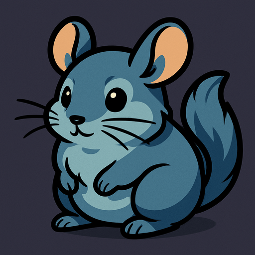 Chinchilla.
In-Game asset.  2d.  High contrast.  No shadows