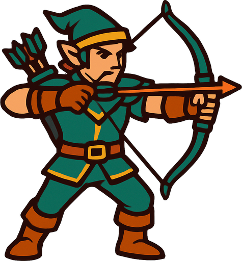 Archer.
In-Game asset.  2d.  High contrast.  No shadows