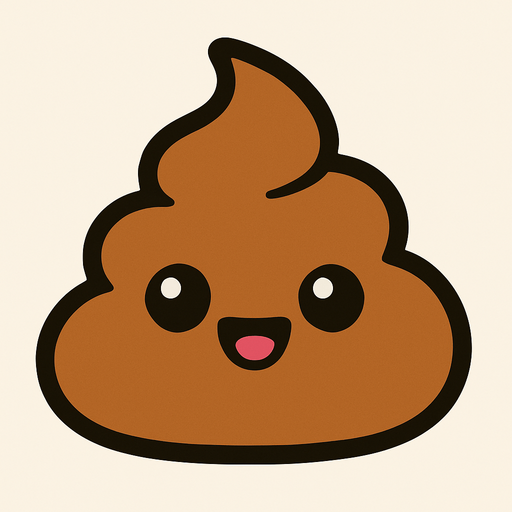 Make a drawing of a cute poop.
In-Game asset.  2d.  High contrast.  No shadows