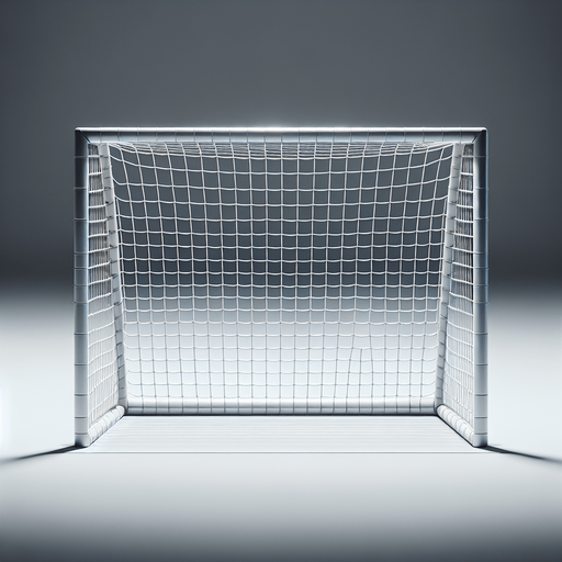 real soccer goal post front view.
Single Game Texture.  In-Game asset.  3d.  Blank background.  High contrast.  No shadows