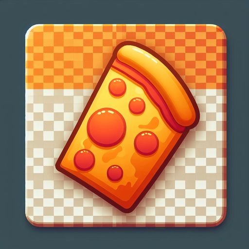 a slice of pizza on a transparent background, predominantly orange. Slice of pizza.
Single Game Texture. In-Game asset. 2d. Blank background. High contrast. No shadows.